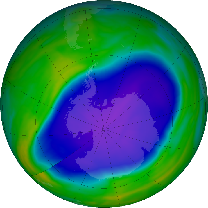 Antarctic ozone map for 06 October 2022